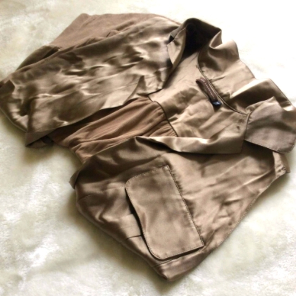 Linda Loudermilk Women's Bronze Silk Sleeveless Blouse size 4